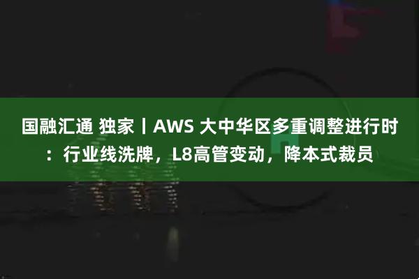 国融汇通 独家丨AWS 大中华区多重调整进行时：行业线洗牌，L8高管变动，降本式裁员