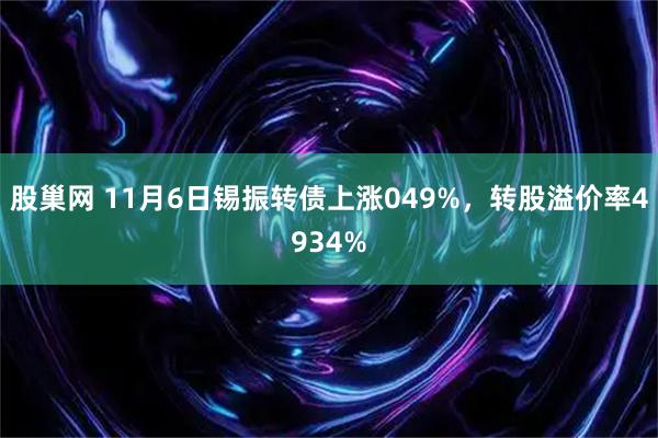 股巢网 11月6日锡振转债上涨049%，转股溢价率4934%