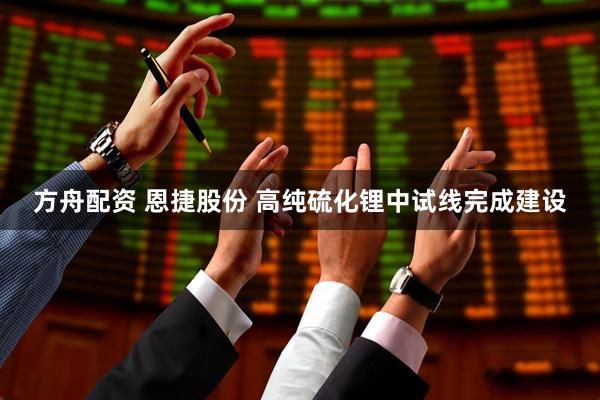 方舟配资 恩捷股份 高纯硫化锂中试线完成建设